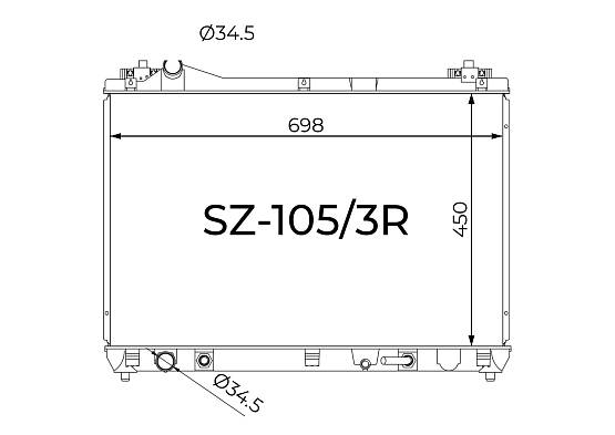 Радиатор охлаждения двигателя Gerat SZ-105/3R