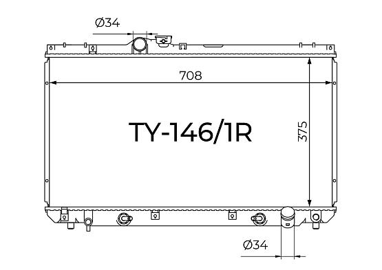 Радиатор охлаждения двигателя Gerat TY-146/1R
