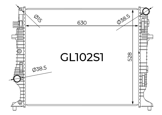 Радиатор охлаждения двигателя Gerat GL102S1