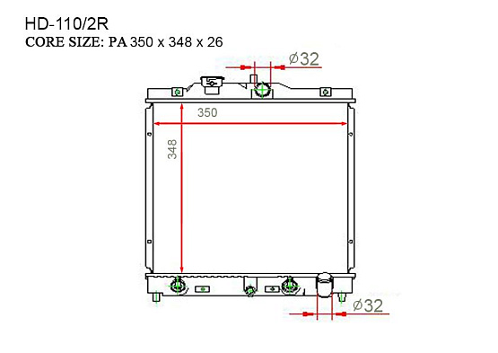 Радиатор охлаждения двигателя Gerat HD-110/2R