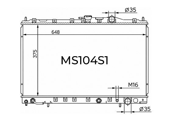 Радиатор охлаждения двигателя Gerat MS-104/1R