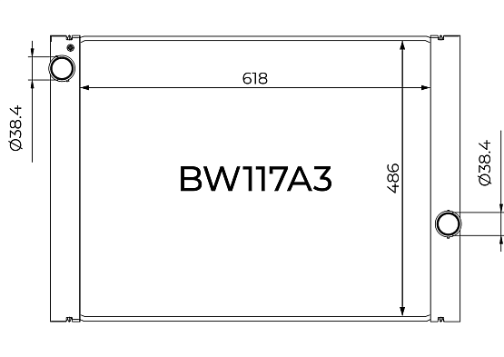 Радиатор охлаждения двигателя Gerat BW117A3 цельноалюминиевый