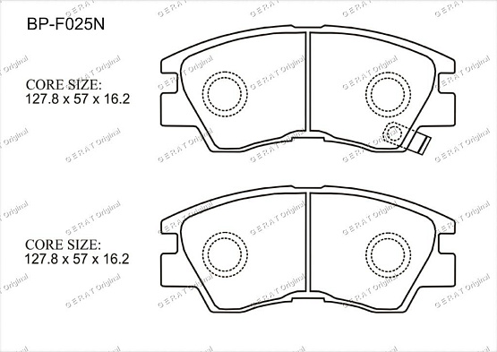 Тормозные колодки Gerat BP-F025N (передние) Normal