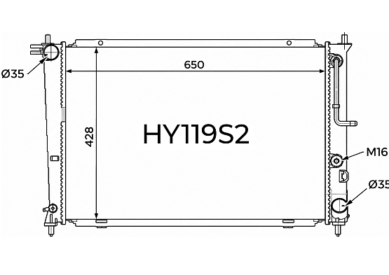 Радиатор охлаждения двигателя Gerat HY-119/2R