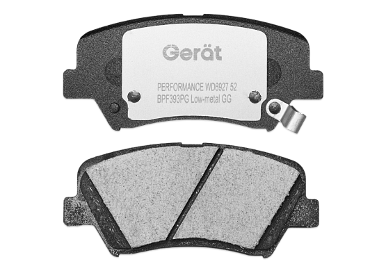 Тормозные колодки Gerat BPF393PG (передние) Low-metallic
