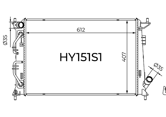 Радиатор охлаждения двигателя Gerat HY151S1