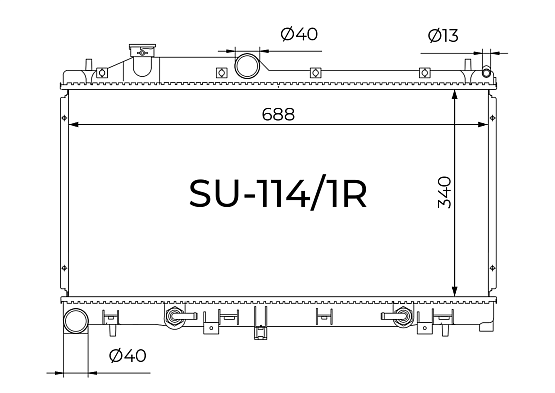 Радиатор охлаждения двигателя Gerat SU-114/1R