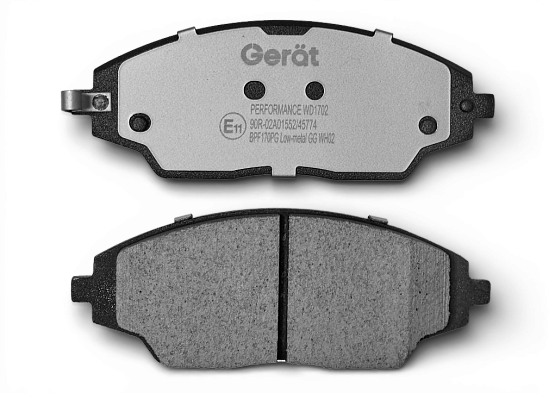 Тормозные колодки Gerat BPF170PG (передние) Low-metallic