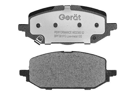 Тормозные колодки Gerat BPF361PG (передние) Low-metallic