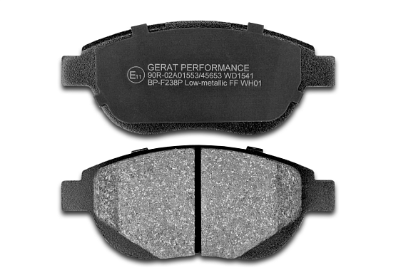 Тормозные колодки Gerat BP-F238P (передние) Low-metallic
