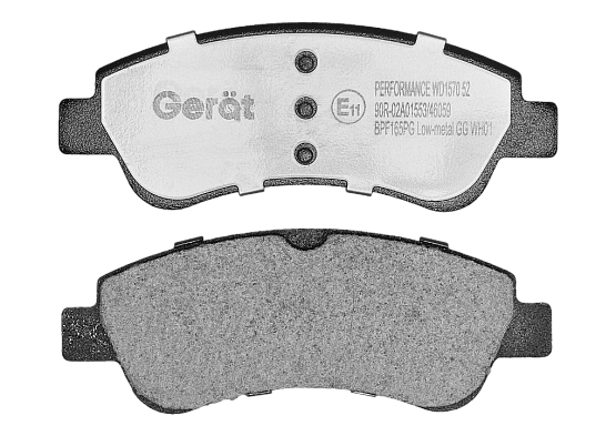 Тормозные колодки Gerat BPF165PG (передние) Low-metallic