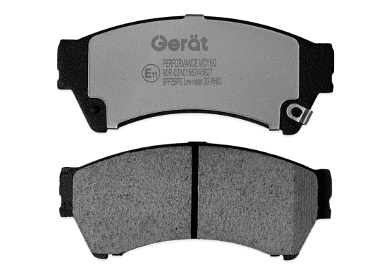 Передние тормозные колодки Gerat BPF258PG Low-metallic