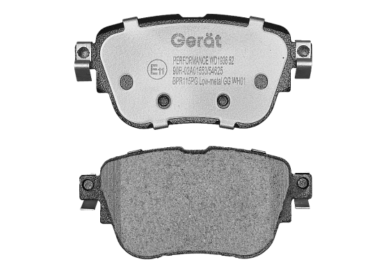Тормозные колодки Gerat BPR115PG (задние) Low-metallic
