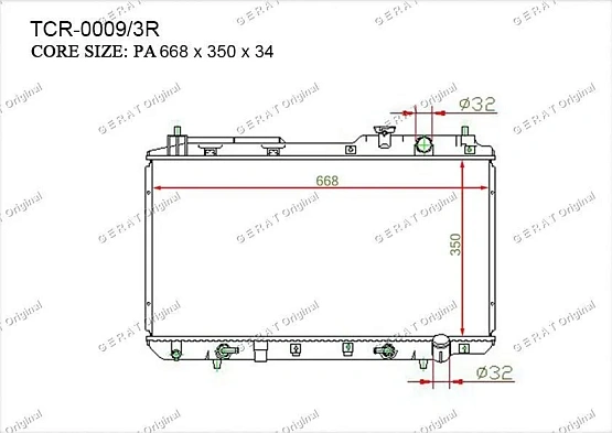 Радиатор основной Gerat TCR-0009/3R