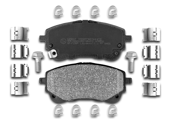 Тормозные колодки Gerat BP-F199P (передние) Low-metallic