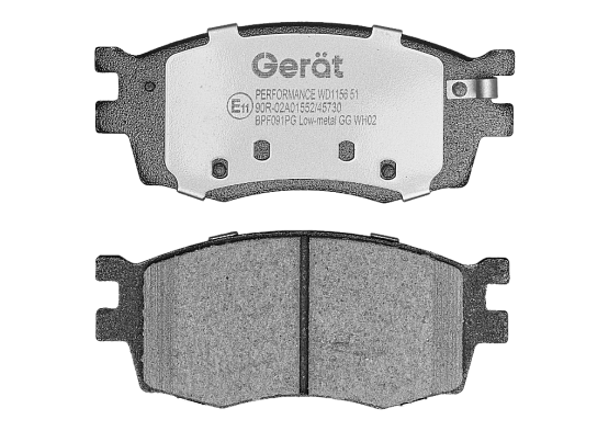 Тормозные колодки Gerat BPF091PG (передние) Low-metallic