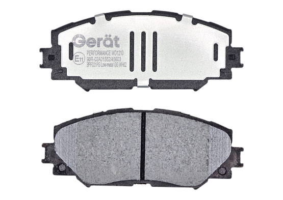 Тормозные колодки Gerat BPF021PG (передние) Low-metallic
