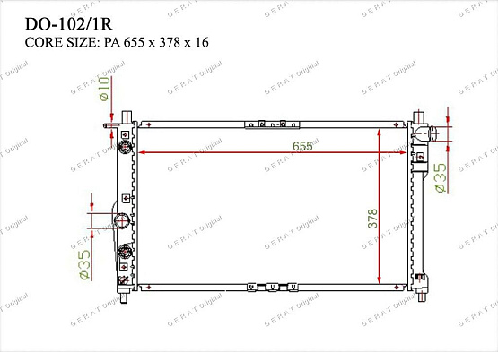 Радиатор охлаждения двигателя Gerat DO-102/1R