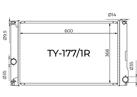 Радиатор охлаждения двигателя Gerat TY-177/1R