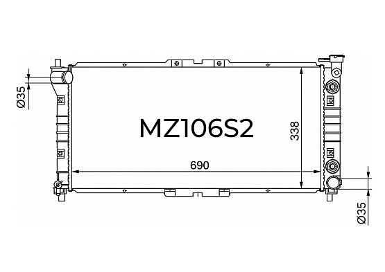 Радиатор охлаждения двигателя Gerat MZ-106/2R