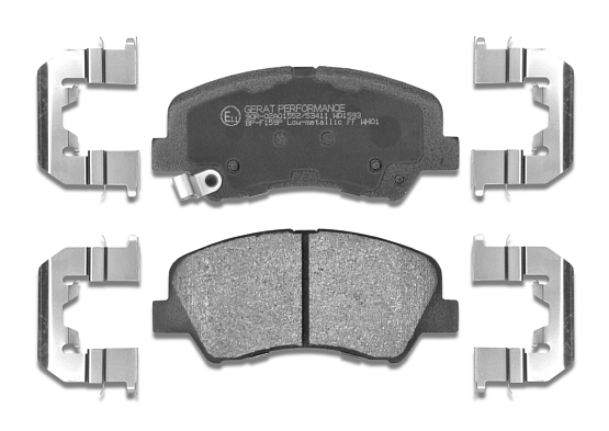 Тормозные колодки Gerat BP-F159P (передние) Low-metallic