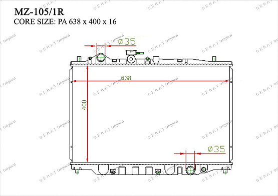 Радиатор охлаждения двигателя Gerat MZ-105/1R