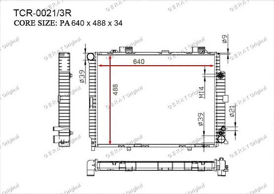 Радиатор основной Gerat TCR-0021/3R