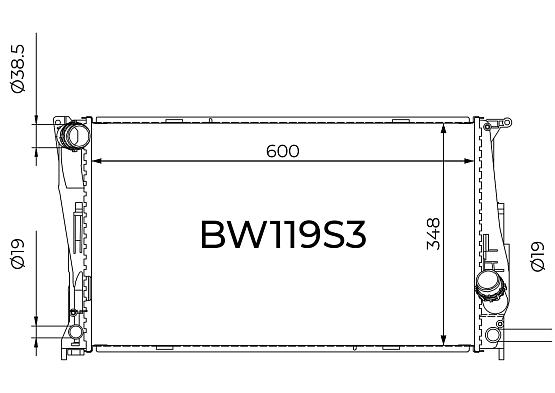 Радиатор охлаждения двигателя Gerat BW119S3