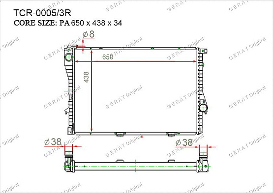 Радиатор охлаждения двигателя Gerat TCR-0005/3R