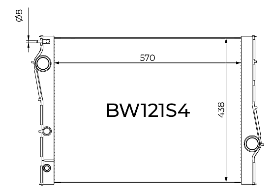 Радиатор охлаждения двигателя Gerat BW121S4