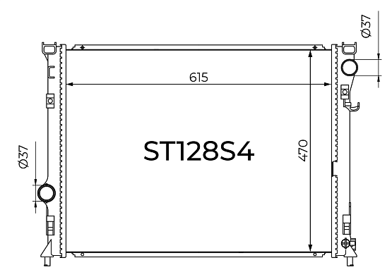 Радиатор охлаждения двигателя Gerat ST128S4