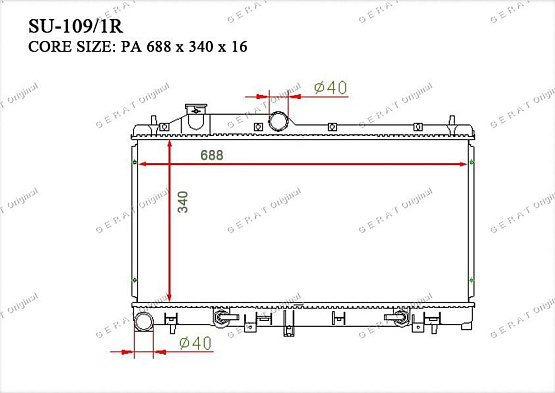 Радиатор охлаждения двигателя Gerat SU-109/1R
