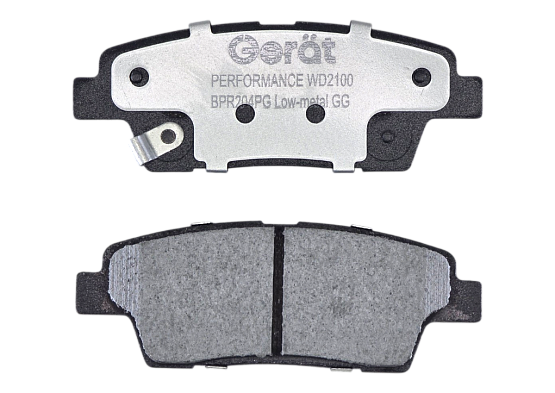 Задние тормозные колодки Gerat BPR204PG Low-metallic
