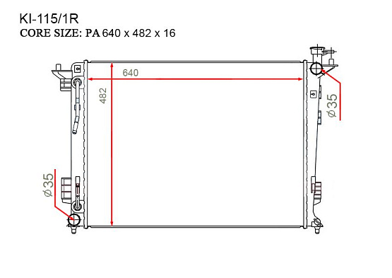 Радиатор охлаждения двигателя Gerat KI-115/1R