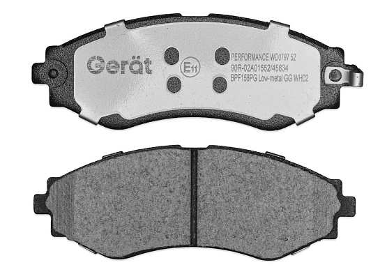 Передние тормозные колодки Gerat BPF158PG Low-metallic