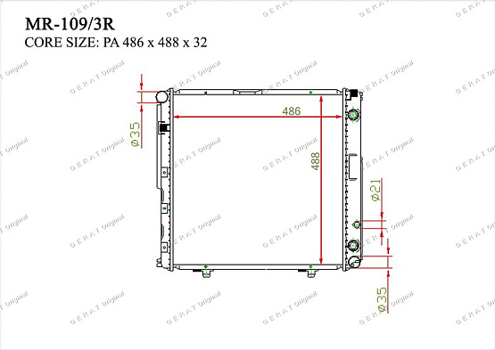 Радиатор охлаждения двигателя Gerat MR-109/3R