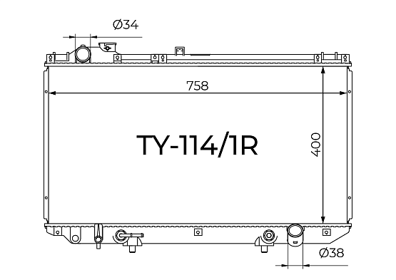 Радиатор охлаждения двигателя Gerat TY-114/1R