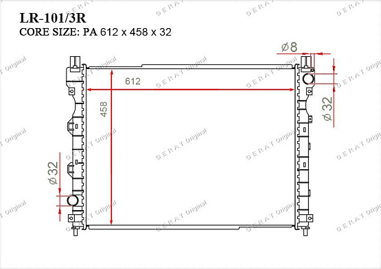 Радиатор охлаждения двигателя Gerat LR-101/3R