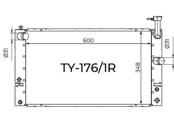 Радиатор охлаждения двигателя Gerat TY-176/1R цельноалюминиевый