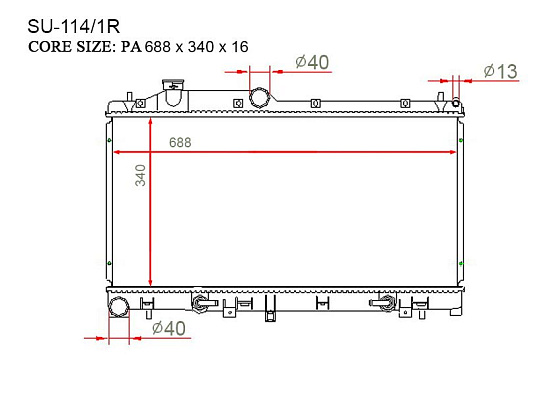 Радиатор охлаждения двигателя Gerat SU-114/1R