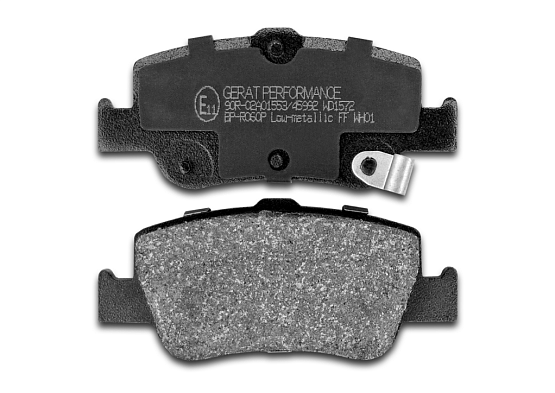Тормозные колодки Gerat BP-R060P (задние) Low-metallic