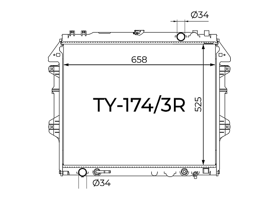 Радиатор охлаждения двигателя Gerat TY-174/3R