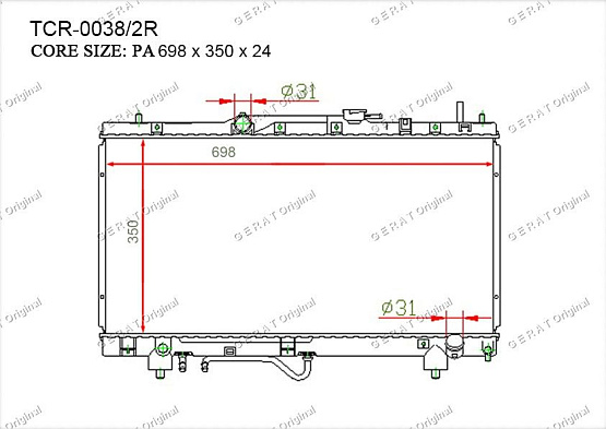 Радиатор охлаждения двигателя Gerat TCR-0038/2R