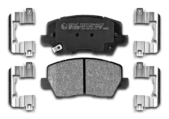 Тормозные колодки Gerat BP-F212P (передние) Low-metallic