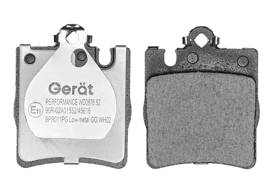 Тормозные колодки Gerat BPR011PG (задние) Low-metallic