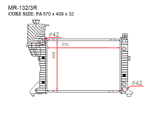 Радиатор охлаждения двигателя Gerat MR-132/3R