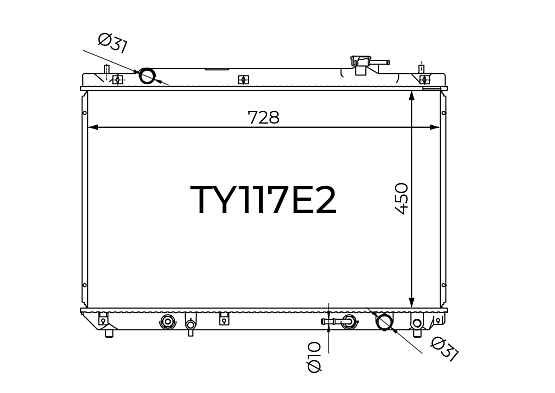 Радиатор охлаждения двигателя Gerat TY117E2