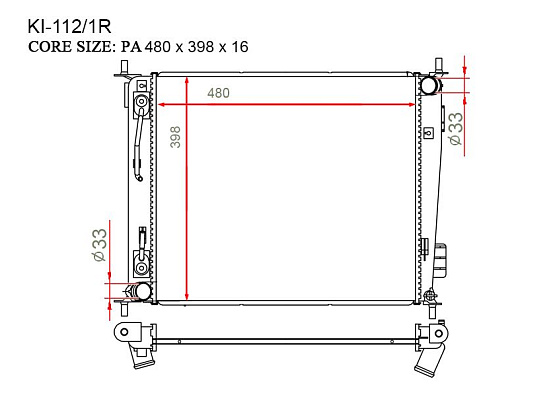 Радиатор охлаждения двигателя Gerat KI-112/1R