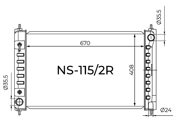 Радиатор охлаждения двигателя Gerat NS-115/2R