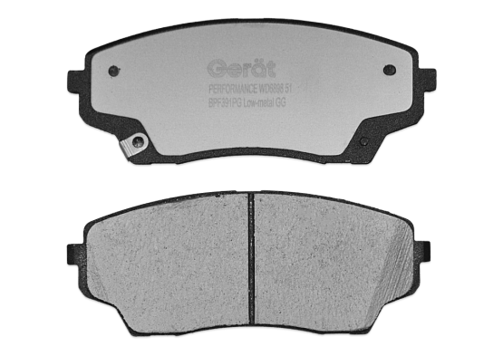 Передние тормозные колодки Gerat BPF391PG Low-metallic